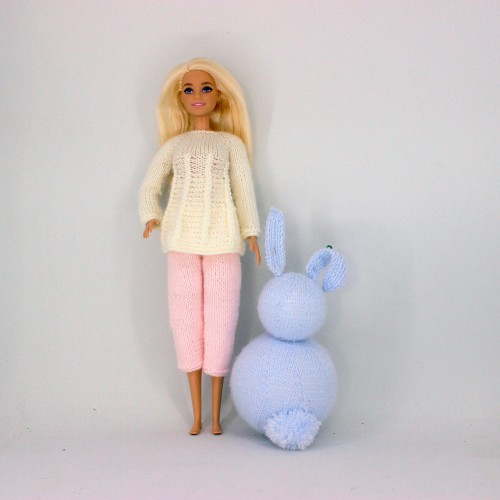 Jersey y pantalón de lana válido para muñecas tipo Barbie