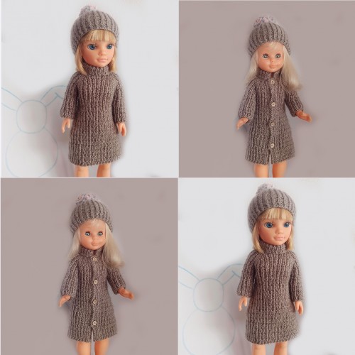 Patrón vestido/abrigo con gorro de lana válido para Nancy clásica y new