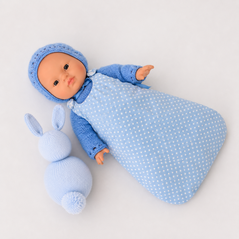 Patrón saquito tela muñeco 32-34 cm