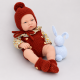 Conjunto con Pelele, botas y gorro de lana con camisa de tela Antonio Juan 42 cm