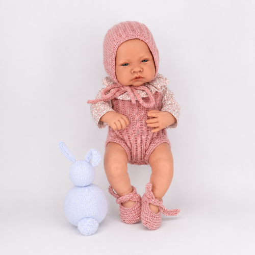 Conjunto pelele, capota, zapatos y camisa válido para Antonio Juan 42 cm