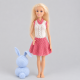 Patrón vestido con falda de rayas y gorro válido para muñecas tipo Barbie